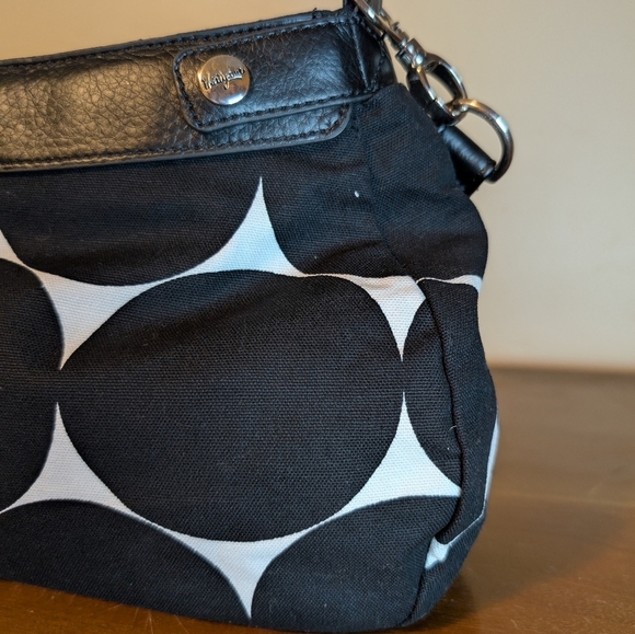 Thirty-One Handbag Purse Handbag Satchel Black White Polka Dot Pop‌ - Picture 6 of 16